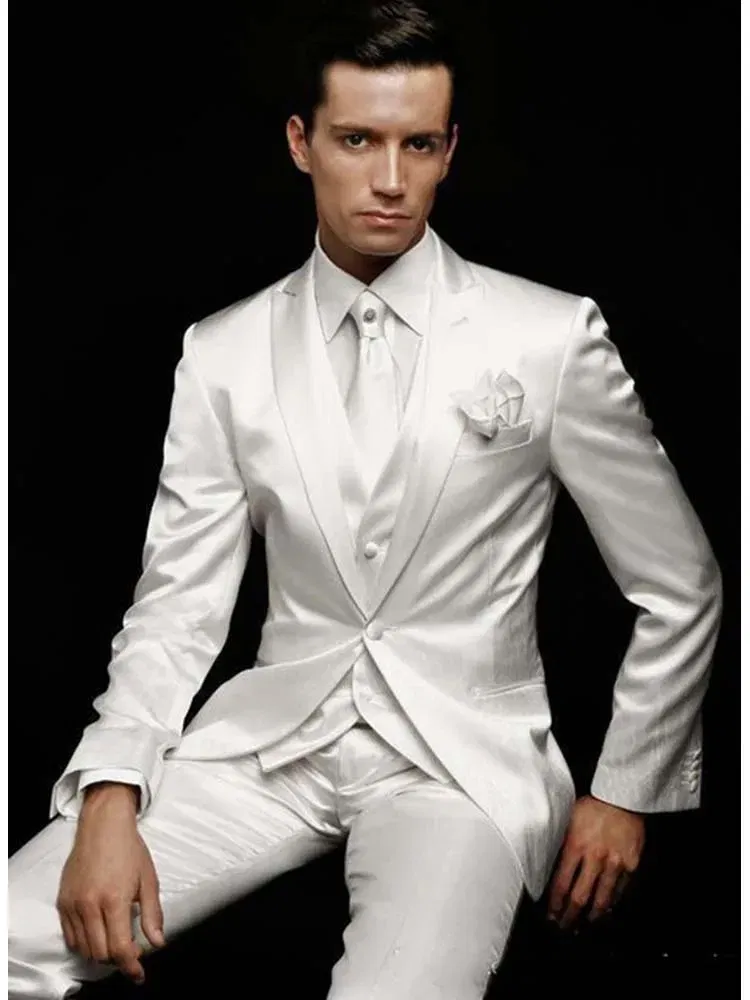 Color: black, Size: XS - Men's 3 Piece Suit One Button Tailored Fit Wedding Jacket Tux Vest & Trousers
