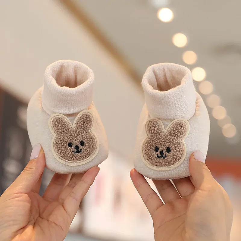 Color: Gold, Baby Age: 0-6 Months - Winter New Cute Cartoon Baby Booties Boy Girl Boots Cotton Soft-Sole Non-Slip Warm Toddler First Walkers Infant Crib Shoes