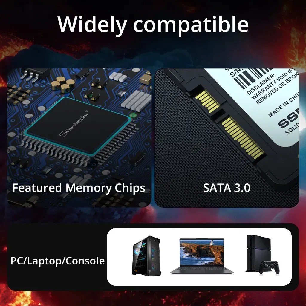 SSD Capacity: 64GB - SomnAmbulist SSD 120GB 240GB 480GB 960GB Internal Sata3 Solid State Drive 2.5 128GB 256GB 512GB 1TB 2TB SSD for PC Laptop