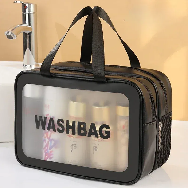 Color: Coffee - Wet-dry separation makeup bag portable toiletry bag travel essentials large capacity storage bag fitness swimming essentials