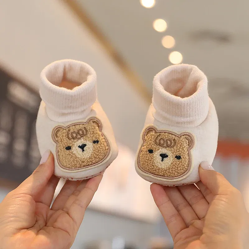 Color: Clear, Baby Age: 7-12 Months - Winter New Cute Cartoon Baby Booties Boy Girl Boots Cotton Soft-Sole Non-Slip Warm Toddler First Walkers Infant Crib Shoes