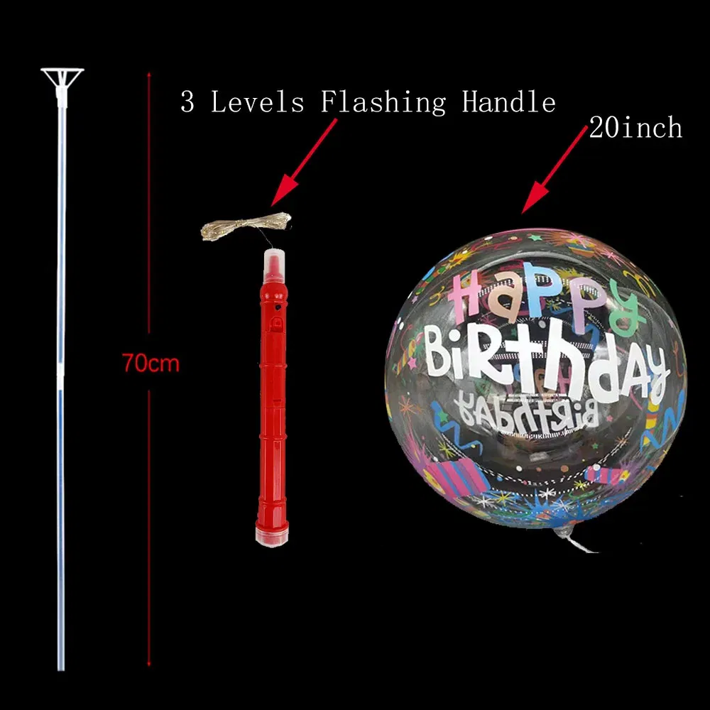Color: Deep Sapphire, Ballon Size: 10inch, Shape: Cow - 1/5/10/20/30pcs LED Light Up BoBo Balloons Colorful 3 Levels Flashing Handle 20 Inches Bubble Balloon 70cm Stick