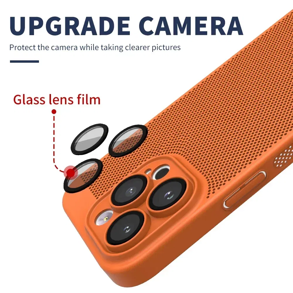 Color: MULTI, Compatible-Phone Models: For iPhone 15 Pro, Ships From: CHINA - Breathable Heat Dissipation Cooling Case For iPhone 16 Pro Max 15 14 13 12 11 PC Hard Back Cover