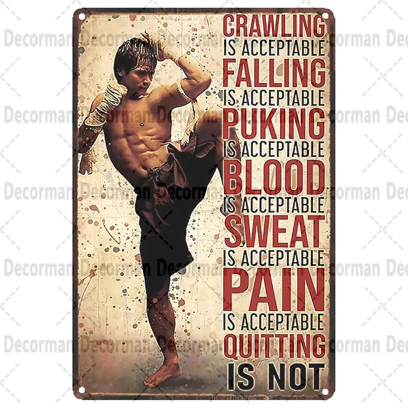 Color: Clear - [ Mike86 ] Muay Thai Tin Sign Wall Home Boxing Thailand Metal Poster art Painting Pub LTA-3188 20*30 CM