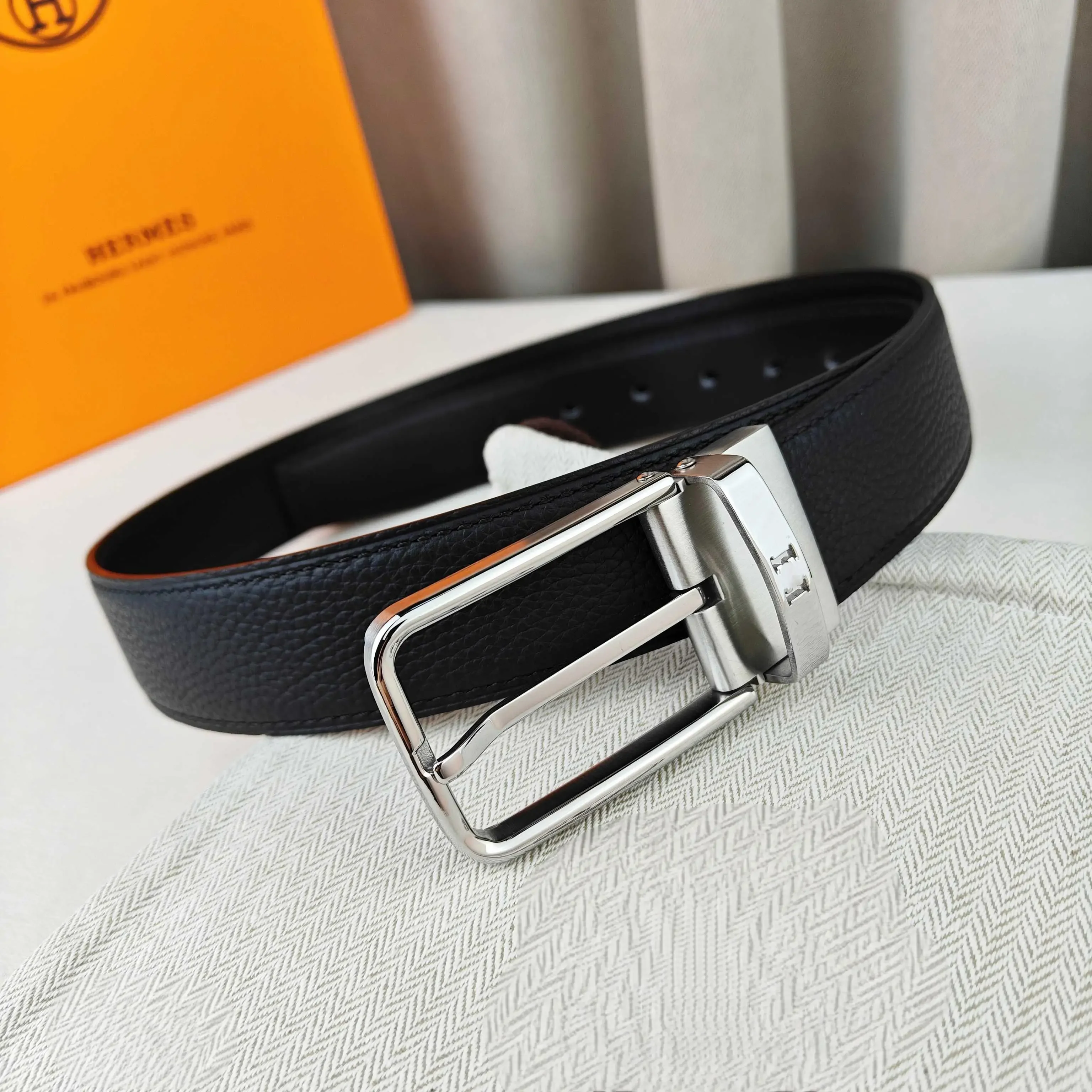 Color: Gold - Light Luxury Style Pin Buckle Belt Top Quality First Layer Cowhide Black Lychee Surface Luxury Gift Men's High-end Belt