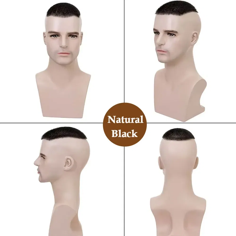 Toupee Color: 20R#, Toupee Design: free, Toupee Density: 130%, Ships From: CHINA - 13x18/15x20cm 100% Human Hair Buzz Cut Toupee for Men Ultra Thin PU Black Topper Transparent Biological Scalp Prosthesis Toupee
