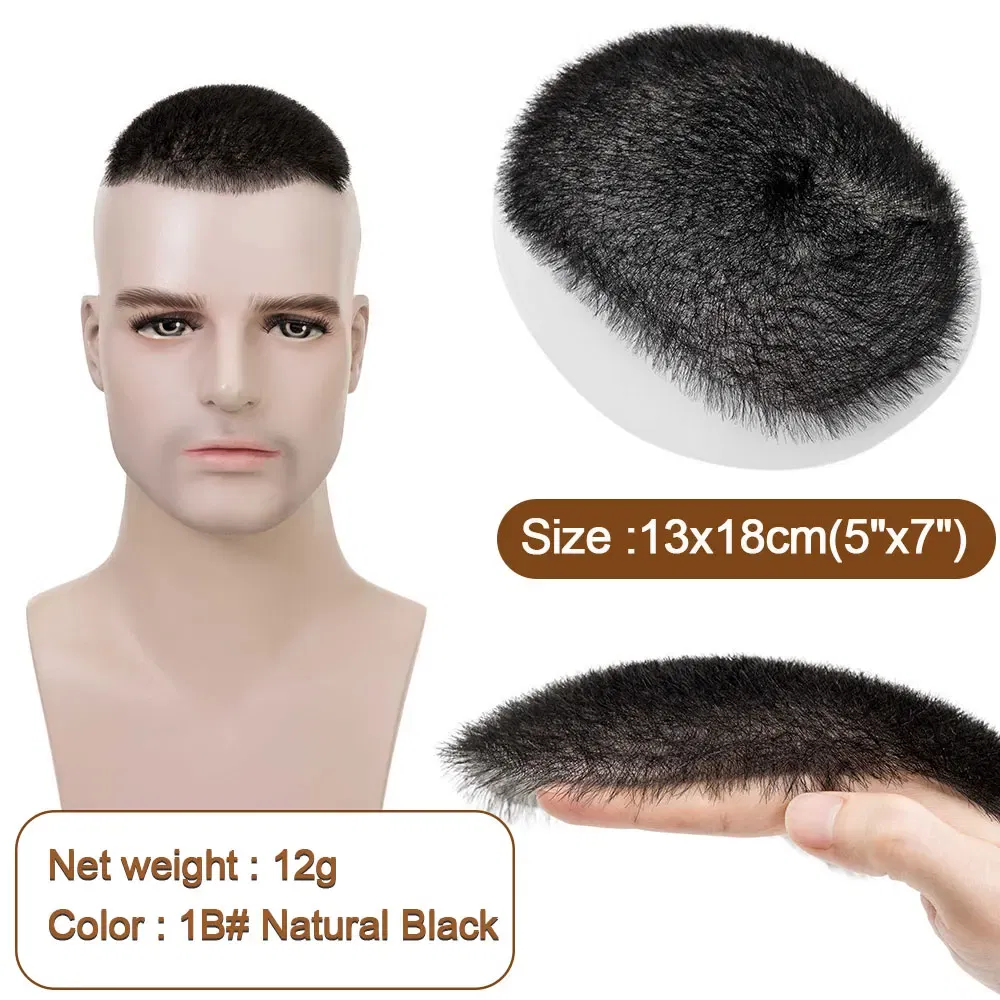 Toupee Color: 20R#, Toupee Design: free, Toupee Density: 130%, Ships From: CHINA - 13x18/15x20cm 100% Human Hair Buzz Cut Toupee for Men Ultra Thin PU Black Topper Transparent Biological Scalp Prosthesis Toupee