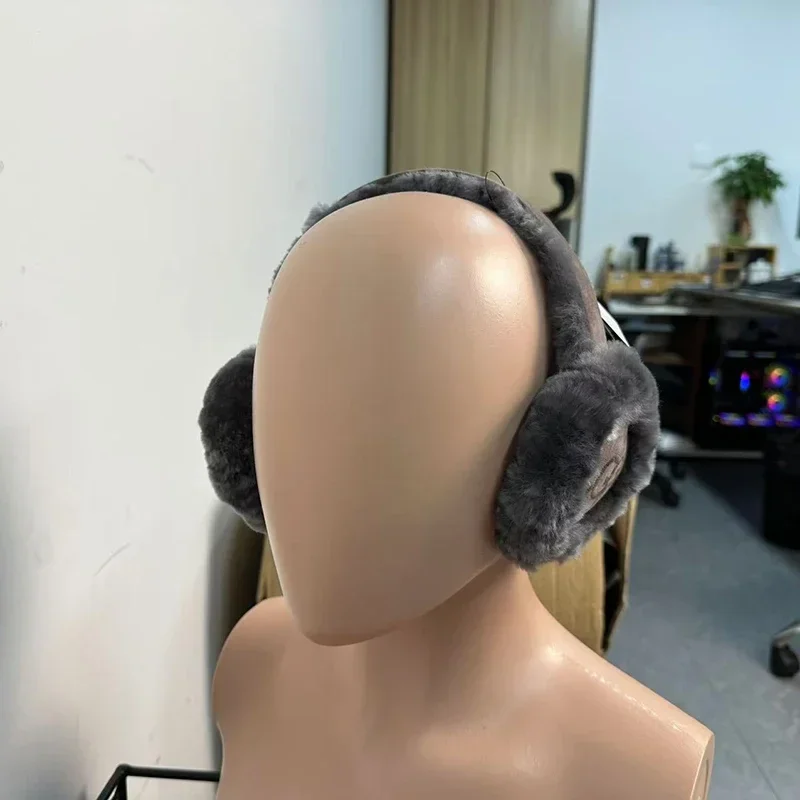 Color: WHITE - Fashion Autumn Winter Earmuffs Women Men Ear Warmer Plush Solid Color Adjustable Foldable Ear Muffs Earflap Earmuffs