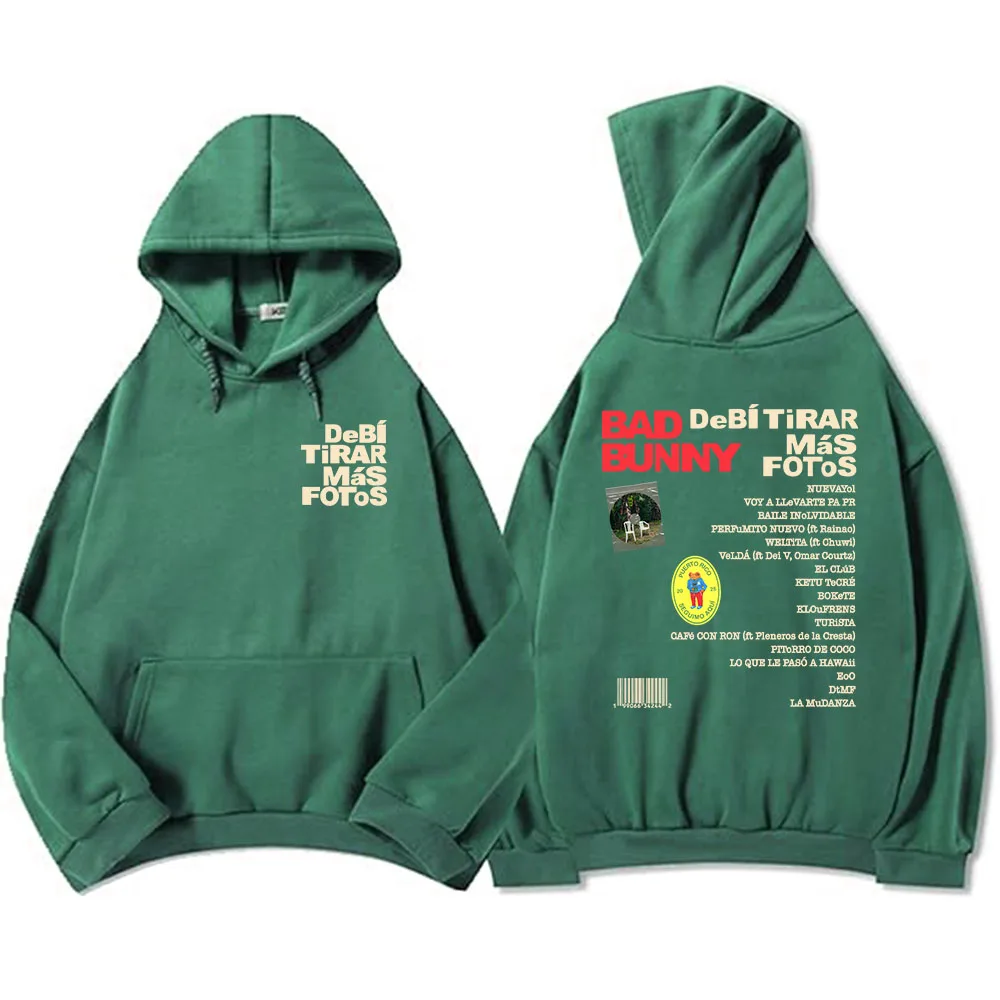 Color: WHITE, Size: XXXL - Unisex Streetwear Bad Bunny DTMF Hoodies 2025 New Album Deb?­ Tirar Más Fotos Printing Sweatshirts Winter Comfortable Male Hoodie