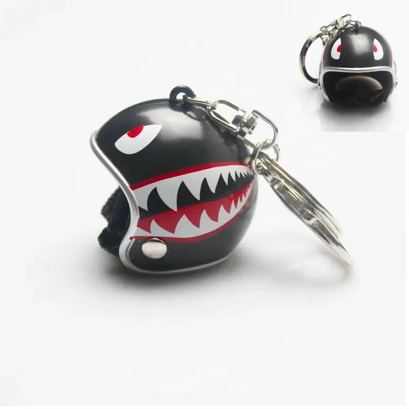 Color: Ivory - New Motorcycle Helmets Key chain Women men Cute Safety Helmet Car Keychain Bags Hot Key Ring gift Jewelry wholesale 17022