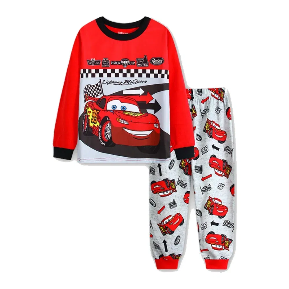Color: green, Kid Size: 5 - MINISO Disney Boys Girls Pajamas Sets Kids Toddler 2 to 3 4 5 6 7 Years Cotton Long Sleeve Spring Fall Children Homewear Pijamas