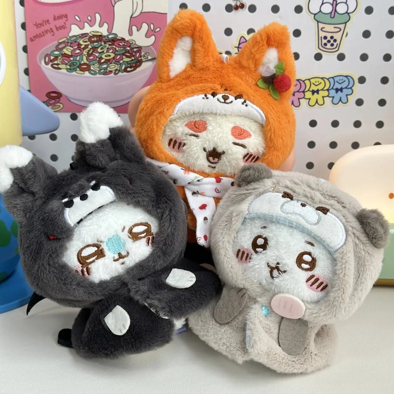 Color: Clear, Size: S - 10cm doll clothes animal doll clothes small animal cloak line puppy cotton doll with cute clothing kpop hat cloak