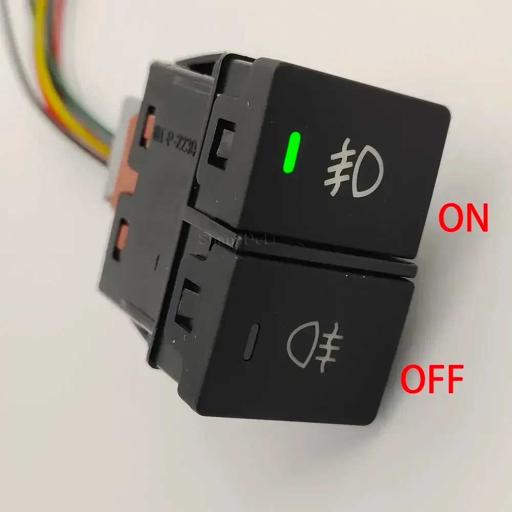 Color: green - LED Light Car Dual Switch Front Fog Light Steering Wheel Heating Button With Wire For Honda CRV URV AVANCIER CITY Accessories