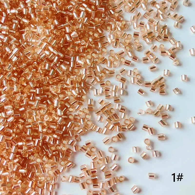 Color: WHITE, Item Diameter: 2mm - 2mm Glass Seed Loose Beads Silver Color Inner Long Tube Charms DIY Craft Bracelet Jewelry Making Supplies Necklace Accessories