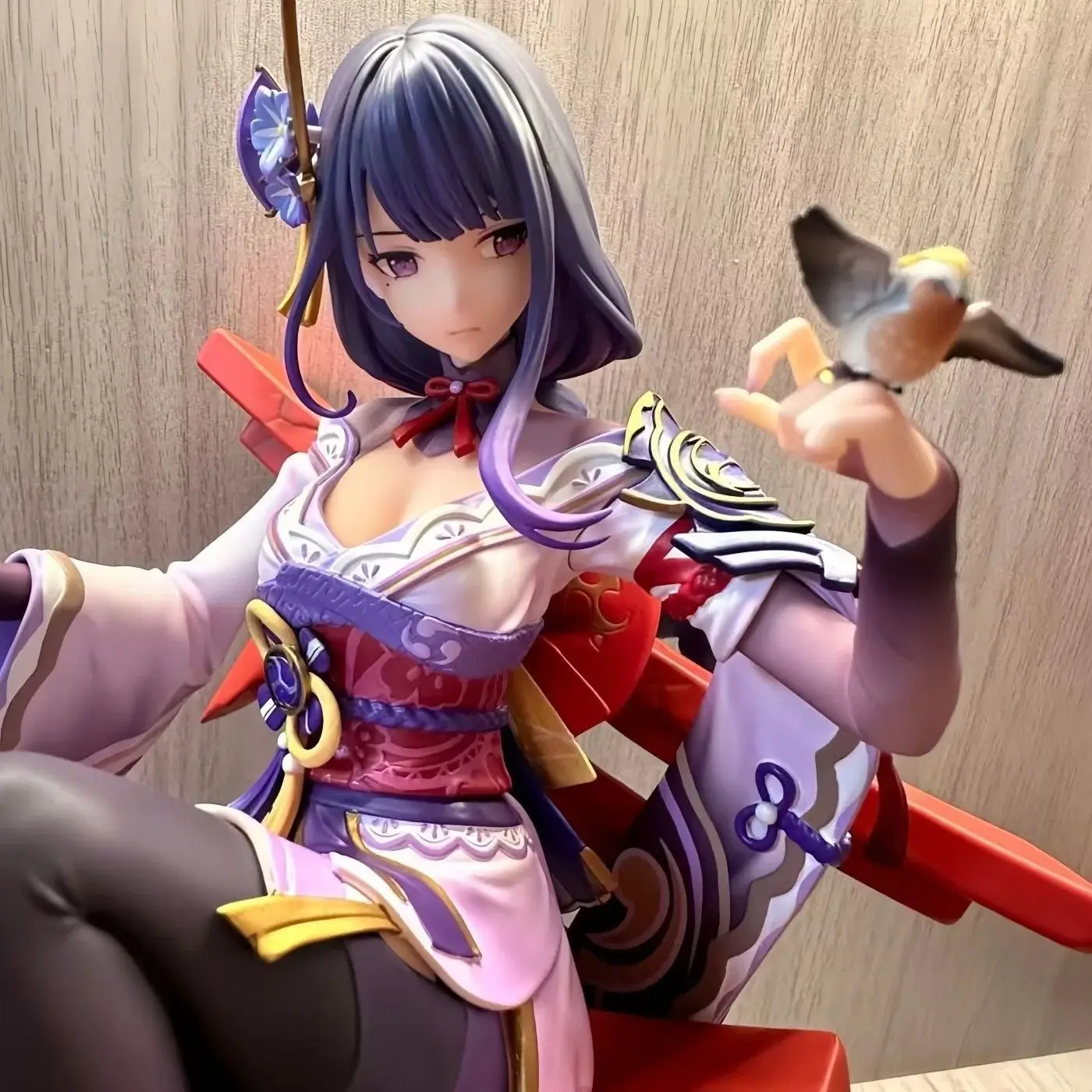 Color: WHITE, Size: 12cm - Game Genshin Impact Figure Raiden Shogun Figures Sexy Girl Beelzebul Figurine Pvc Sitting Posture Collection Statue Toys Gift