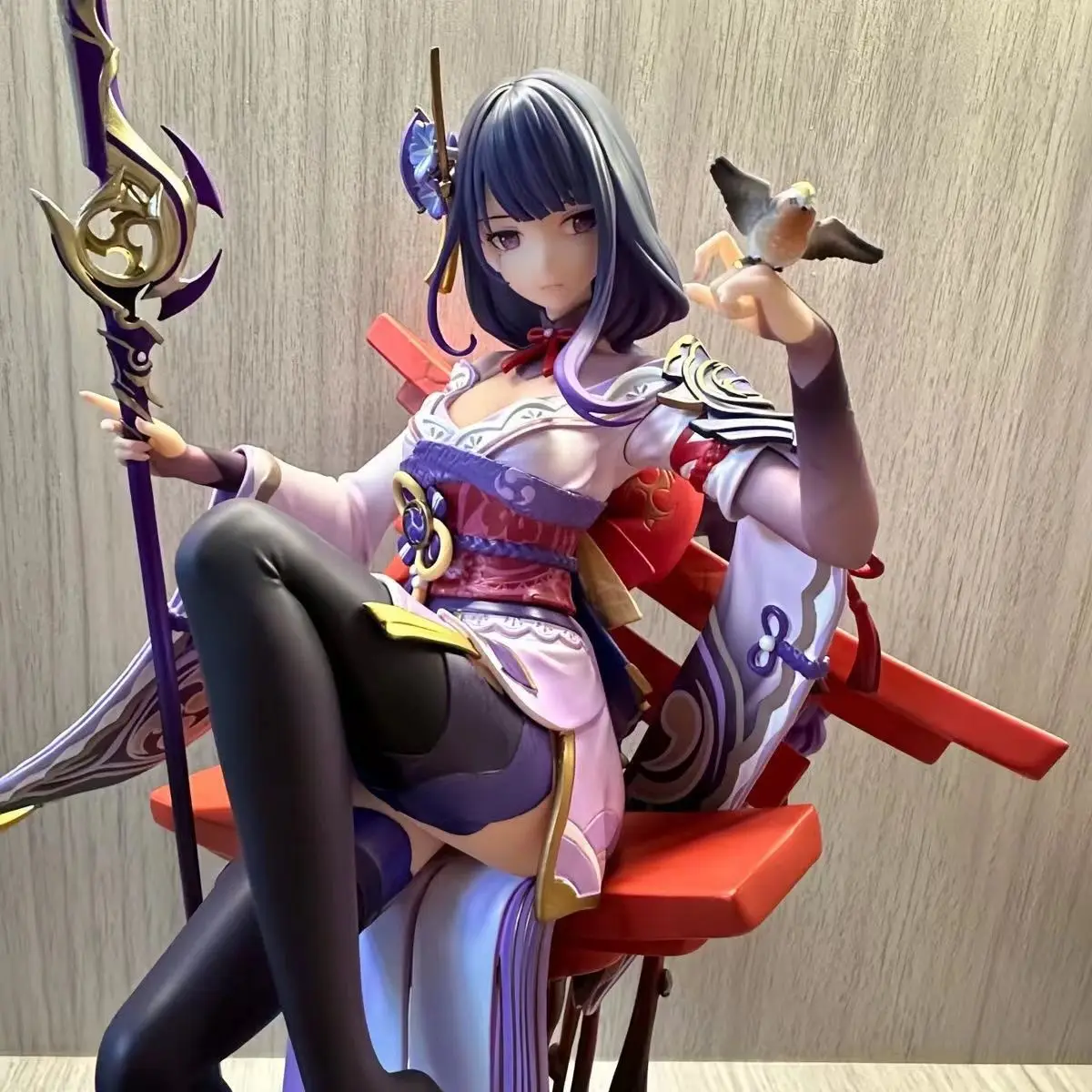 Color: WHITE, Size: 12cm - Game Genshin Impact Figure Raiden Shogun Figures Sexy Girl Beelzebul Figurine Pvc Sitting Posture Collection Statue Toys Gift