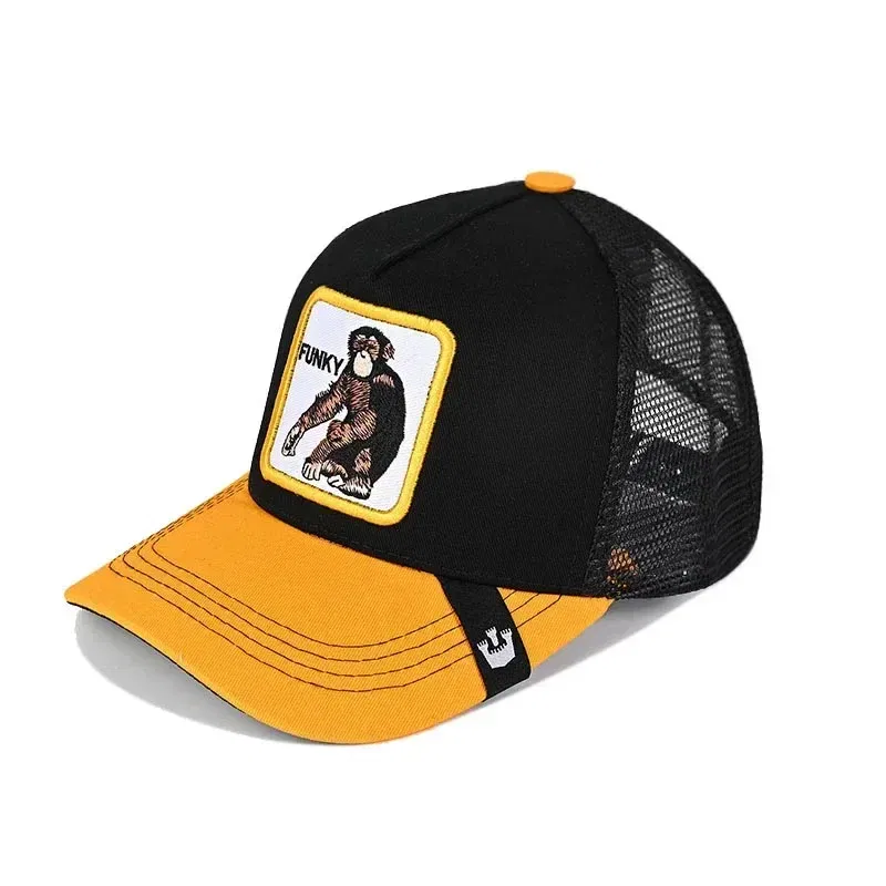 Color: Black Green - Baseball Caps Men Women Snapback Hip Hop Cap With Fashion Animals Embroidery Summer Breathable Mesh Trucker Caps Streetwear Bone