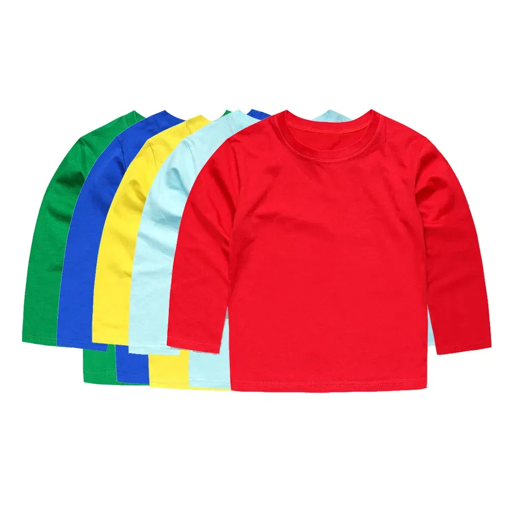 Color: GRAY, Kid Size: 6 - Boys Girls T Shirt Long Sleeves 1 to 2 3 4 5 6 7 8 9 10 11 12 13 14 Years 100% Cotton Toddler Boy Shirts for Teens Girl Clothes