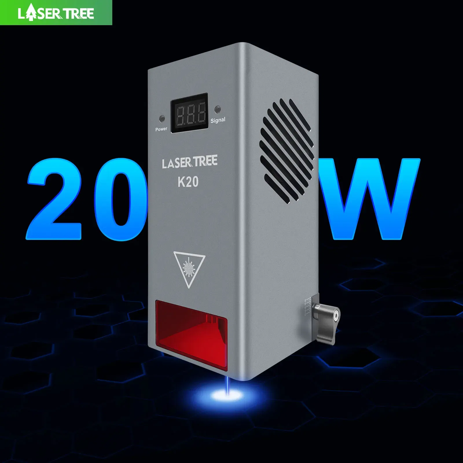 Color: black, Size: XS, Ships From: CHINA - LASER TREE K20 20W Optical Power Laser Head with Air Assist TTL Blue Light Module for Laser Machine Cutting Engraving DIY Tools