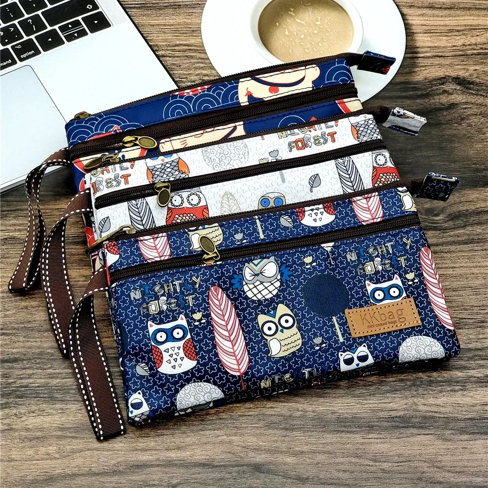 Color: Brown - Polyester Waterproof Women's Coin Bag Ladies Organizer Wallet Female Phone Purse Money Pouch Clutch Handbag Carteira for Girls