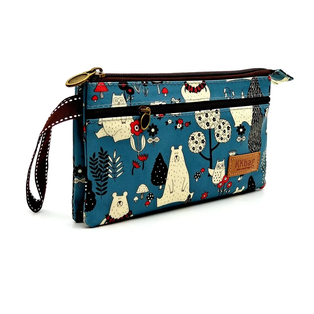 Color: Brown - Polyester Waterproof Women's Coin Bag Ladies Organizer Wallet Female Phone Purse Money Pouch Clutch Handbag Carteira for Girls