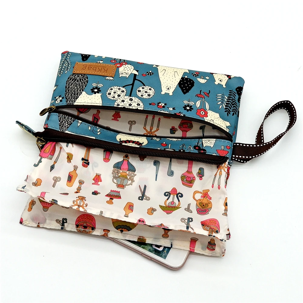Color: Brown - Polyester Waterproof Women's Coin Bag Ladies Organizer Wallet Female Phone Purse Money Pouch Clutch Handbag Carteira for Girls