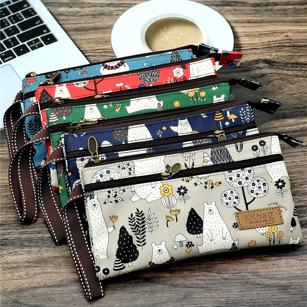 Color: Brown - Polyester Waterproof Women's Coin Bag Ladies Organizer Wallet Female Phone Purse Money Pouch Clutch Handbag Carteira for Girls