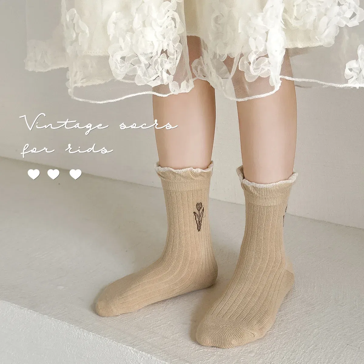 Color: SKY BLUE, Size: 4-6T - 3-12Y Girls Socks Spring Autumn Sweet princess Ruffle Medium Socks Cotton Socks 5 Pairs