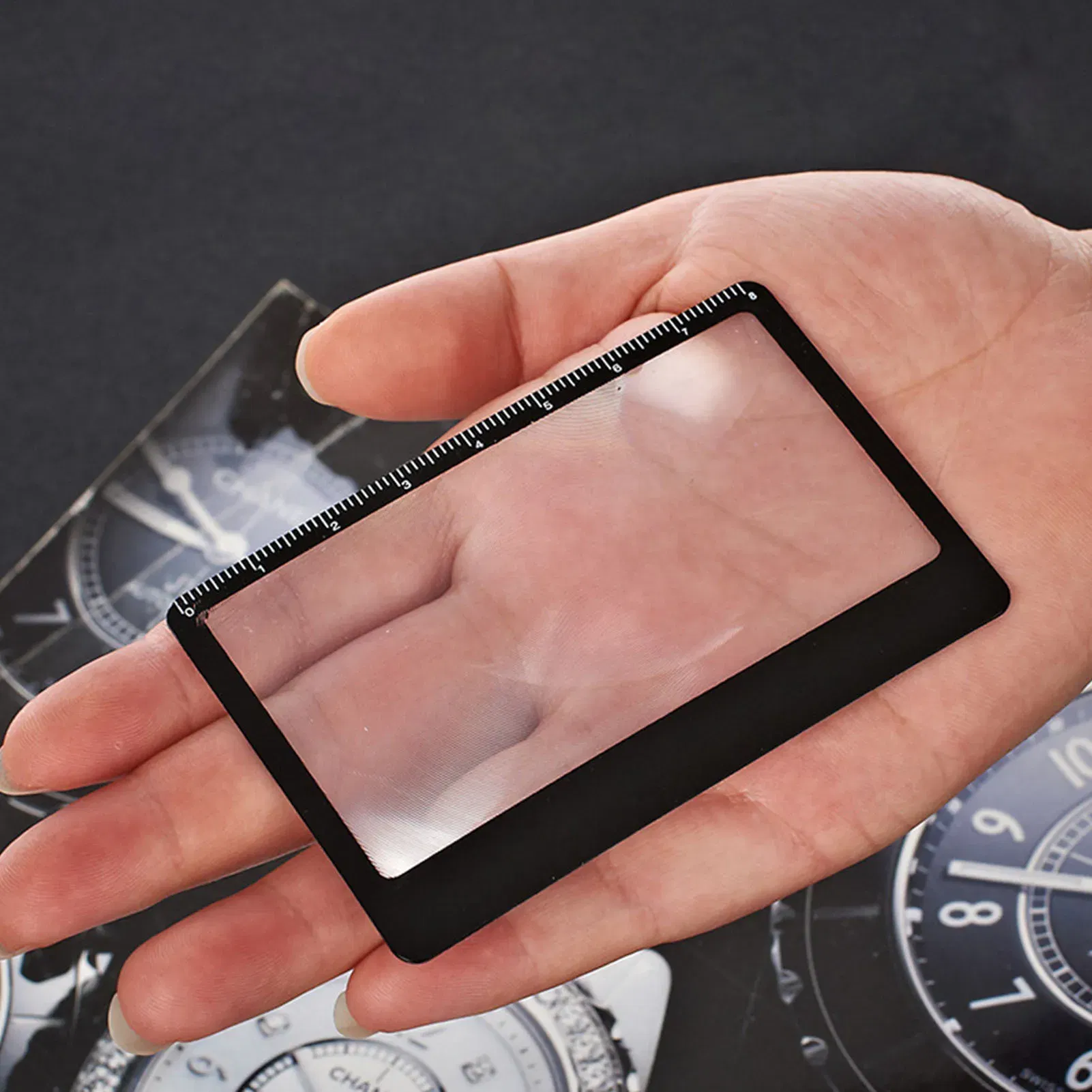 Color: black, Ships From: CHINA - Portable Pocket Magnifier 3X Reading Magnifying Glass With Ruler Ultra-thin Camping Fire Starter Magnifying Glass Solar Igniter