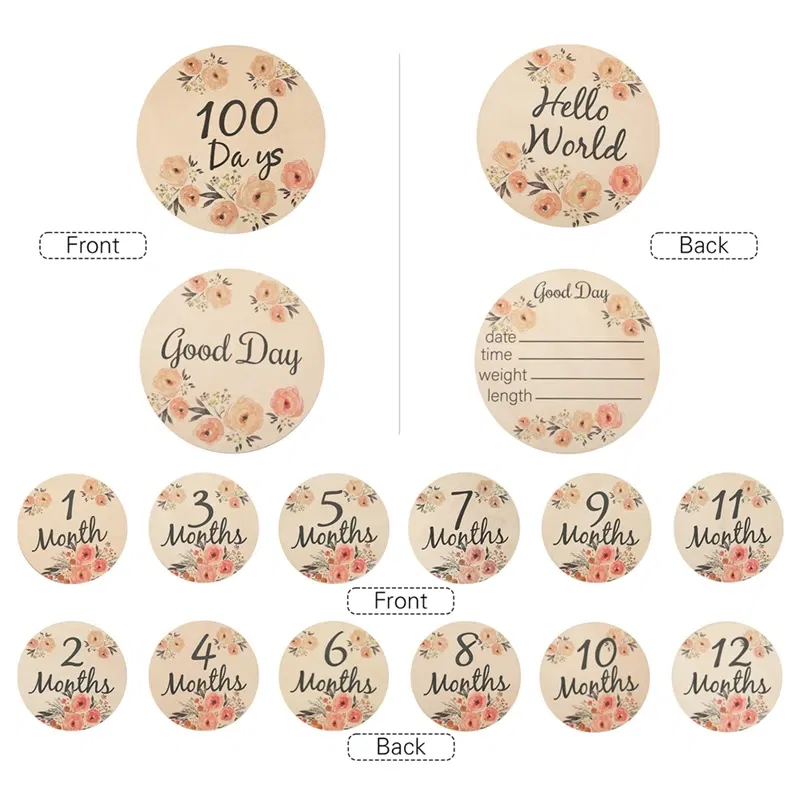 Color: Navy Blue, Ships From: CHINA - Baby Balloon Milestone Number Monthly Memorial Month Card Newborn Baby Wooden Engraved Age Photography Accessories Birthing Gift
