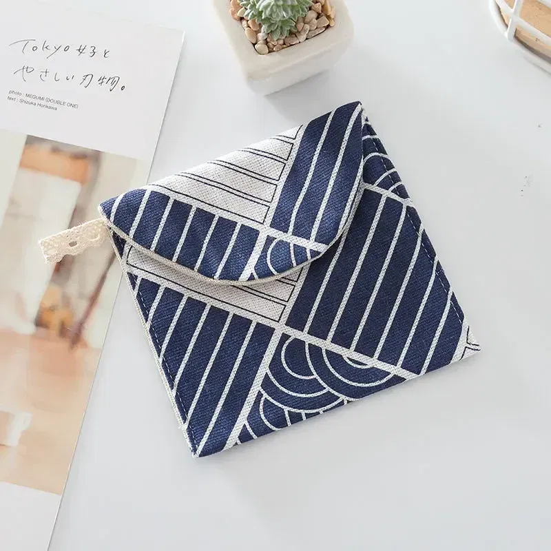 Color: Brown - Portable Women Cosmetic Organizer Sanitary Napkin Storage Bag Girls Ladies Cute Coin Card Sanitary Pad Pouch Small Cosmetic Bag