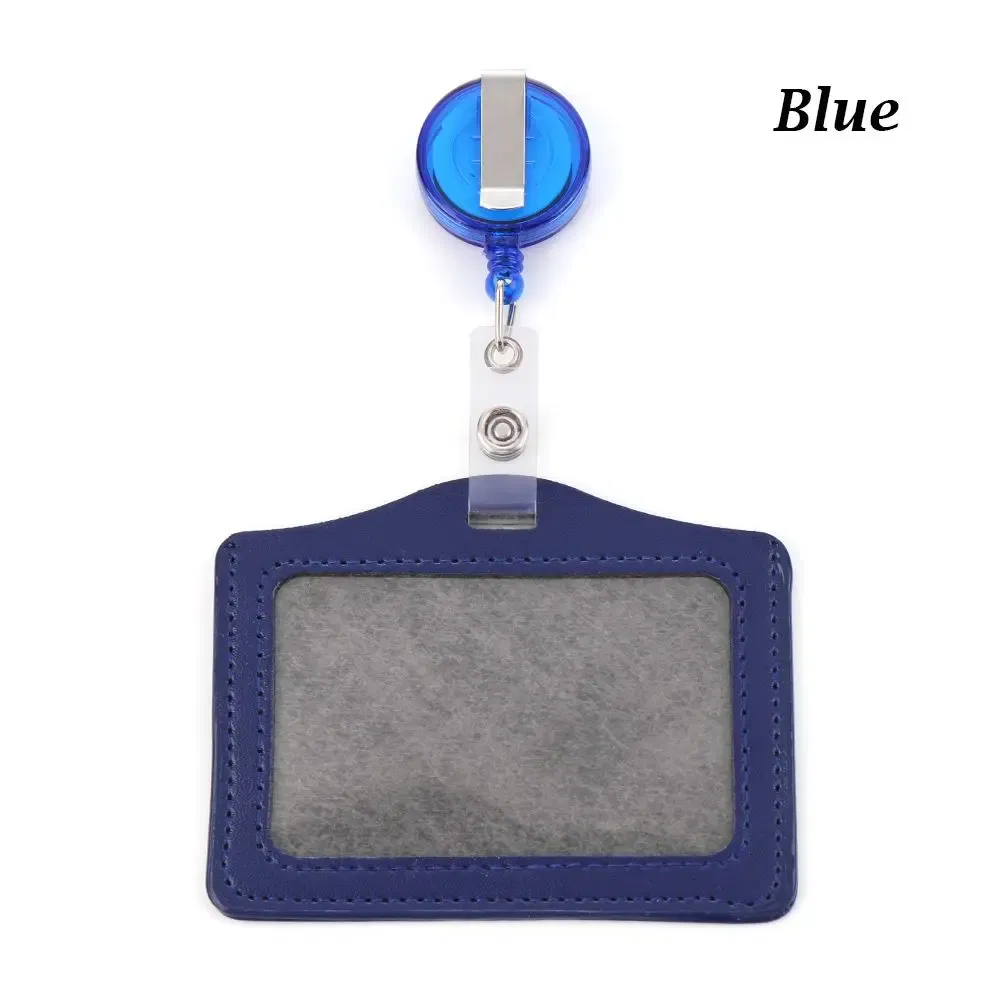 Color: Silver - Unisex Work Card Holders With Lanyard PU Bank Card Name Credit Card Holders Card Bus ID Holders Identity Badge With Neck Strap
