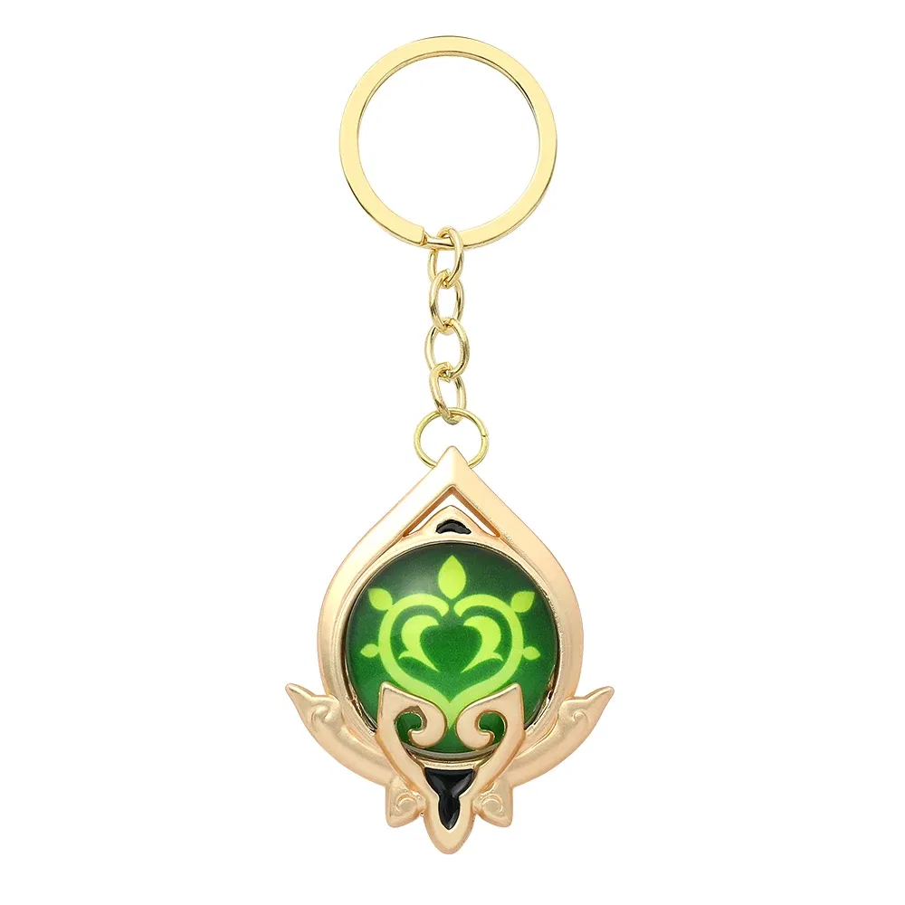 Color: WHITE - Genshin Impact Keychain Anime Game Genshi Impact Vision Element God's Eye for Men Key Chain Kids Accessories Key Ring