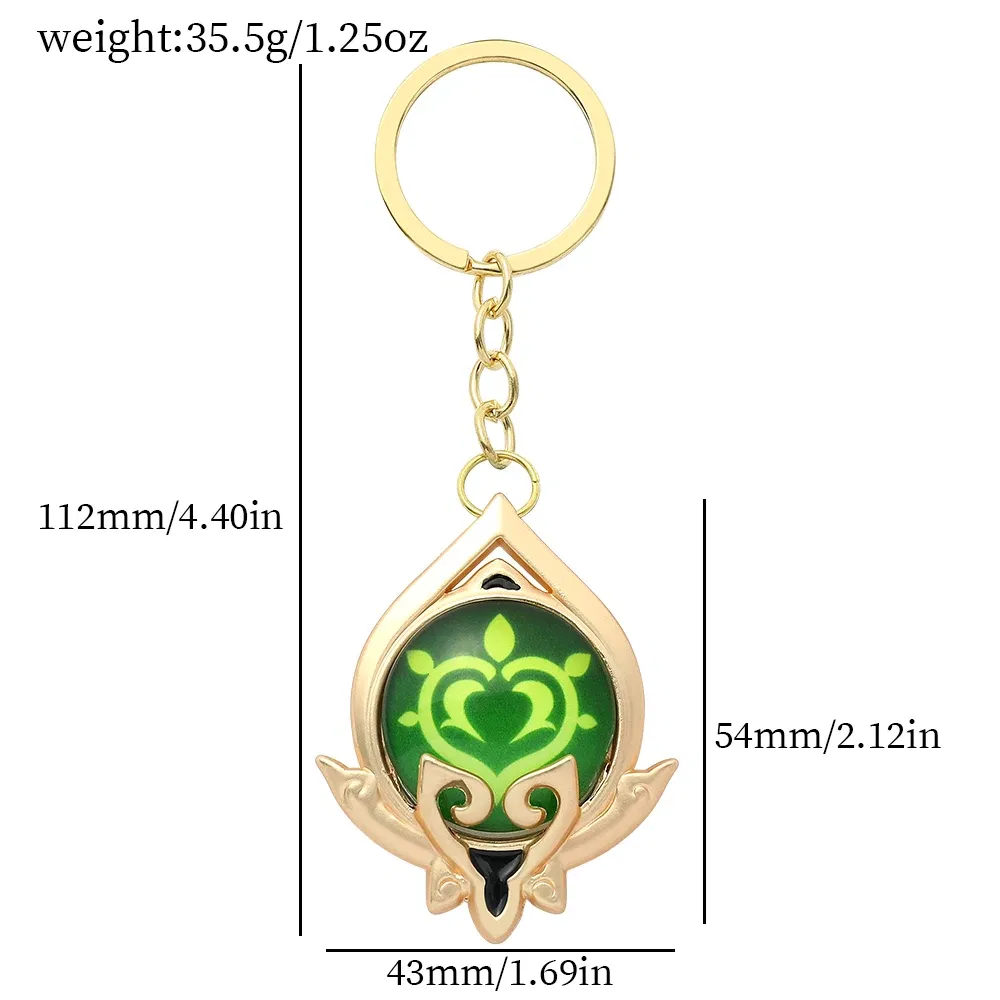 Color: WHITE - Genshin Impact Keychain Anime Game Genshi Impact Vision Element God's Eye for Men Key Chain Kids Accessories Key Ring