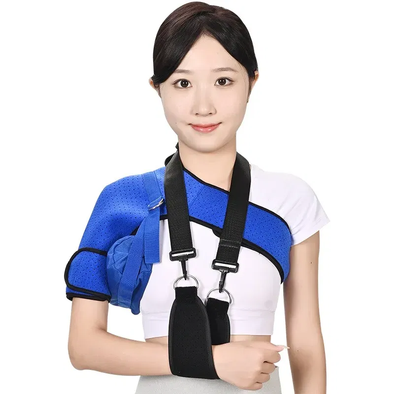 Color: Silver, Size: Small - Adjustable Shoulder Support Band Elbow Joint Clavicle Fracture Fixation Strap Pain Relief Shoulder Droop Arm Injured Guard Sling