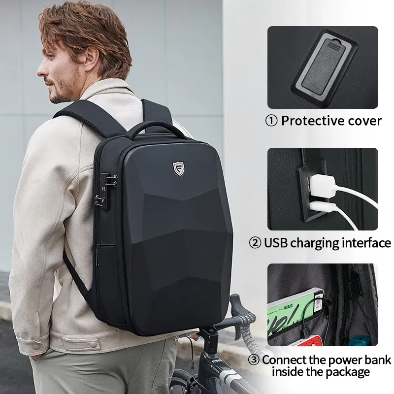 Fenruien Multifunction Men's Backpack 17.3 Inch Laptop Backpacks Anti-Theft Waterproof Business Backpacks Travel Bags 2025 New