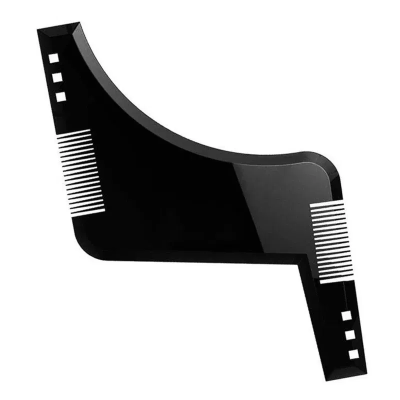 Color: green - Fashion Beard Styling Template Comb New Barber Tool Mustache Symmetry Trimming Styling Stencil 3 Colors Optional Styling comb