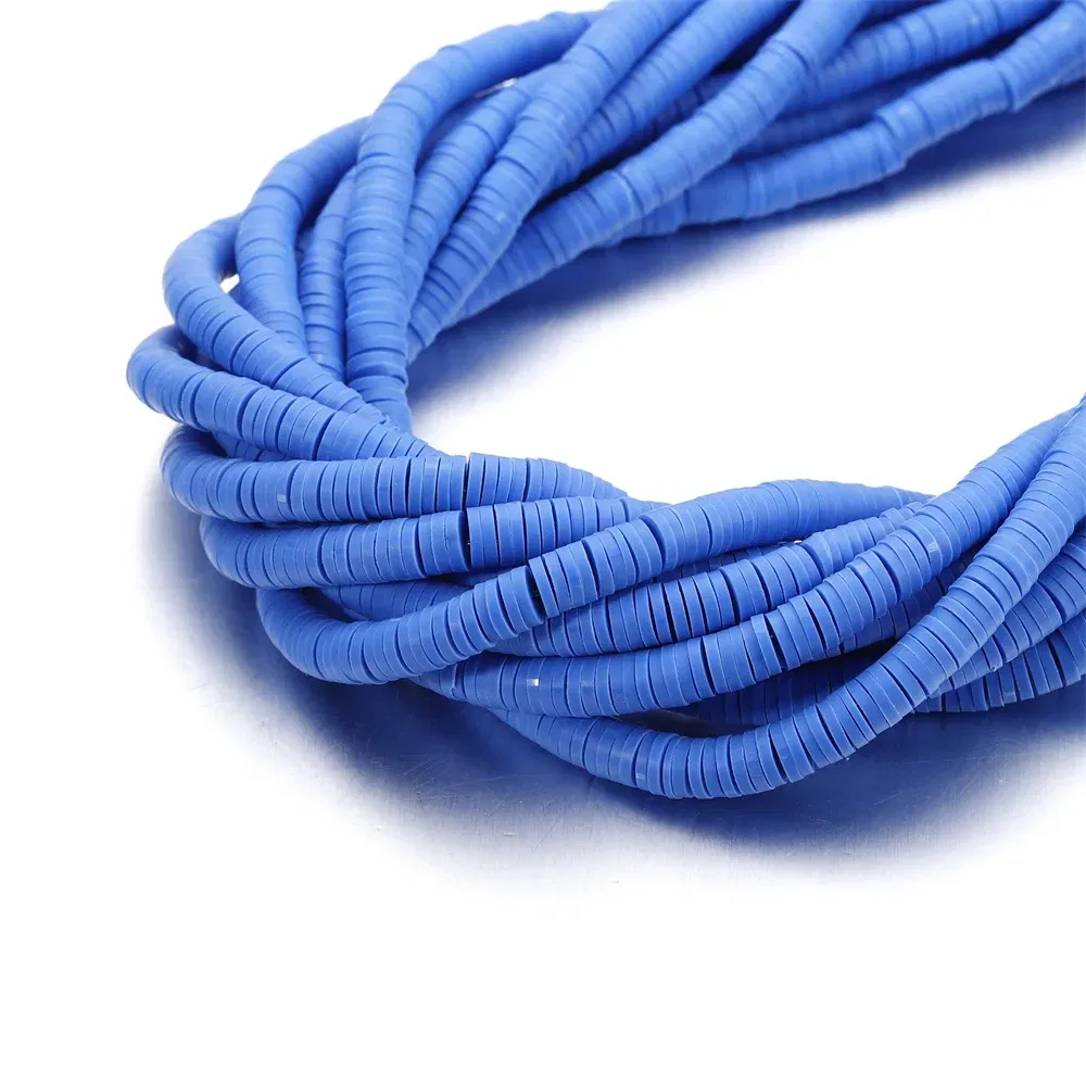 Color: khaki, Item Diameter: 6mm - 16Inch/Line 6mm Colorful Flat Round Polymer Clay Beads Loose Spacer Beads for DIY Jewelry Making Bracelet Necklace Accessories