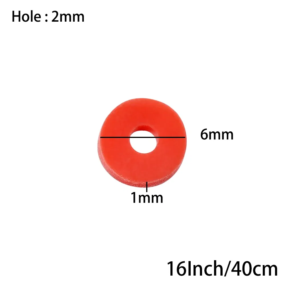 Color: khaki, Item Diameter: 6mm - 16Inch/Line 6mm Colorful Flat Round Polymer Clay Beads Loose Spacer Beads for DIY Jewelry Making Bracelet Necklace Accessories
