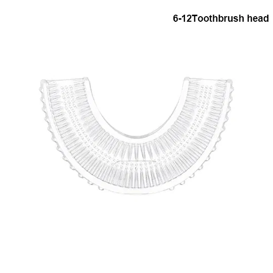 Color: Beige - Kids U-shaped Sonic Electric Toothbrush Children Silicon Toothbrush 360 Degrees Smart Tooth Brush Teeth Whitening for Waterproof