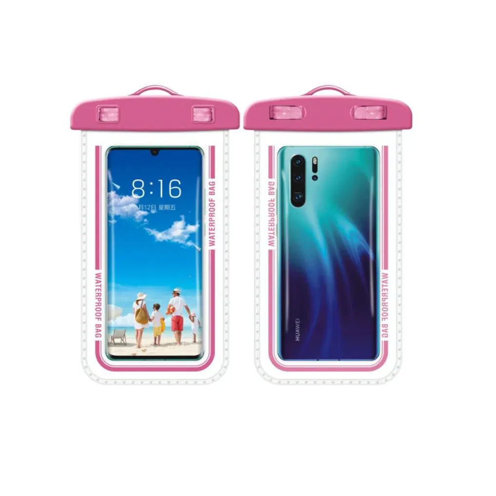 Color: Pink, Material: ABS, Bundle: Case & Strap - Taidacent 7.2 Inch Universal Outdoor Waterproof Phone Bag Wholesale Mobile Phone Bag Waterproof Phone Case Drift Swimming Bag