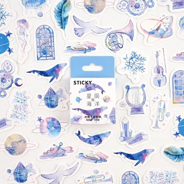 Color: Red - Star Ocean Decorative Stationery mini Stickers set Scrapbooking DIY Diary Album Stick Lable