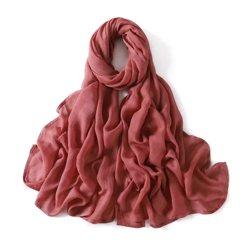 Color: WHITE - Women Big Size Plain Solid Cotton Rayon Hijab Scarf Lady High Quality Wraps and Shawls Musulman Headband Islamic Turban 180*95Cm