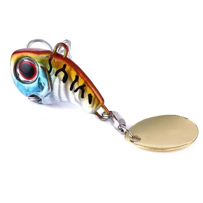 Color: Yellow, Size: 55mm, Ships From: CHINA - 1Pcs Rotating Metal VIB vibration Bait Spinner Spoon Fishing Lures 8g/16g/21g Jigs Trout Wobbler Fishing Hard Baits Tackle Pesca