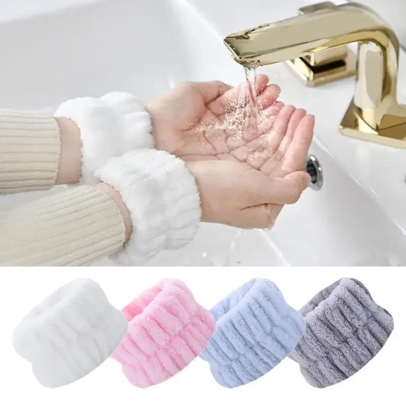 Color: WHITE, Ships From: ITALY - 2pc Wrist Washing Belt Soft Microfiber Towel Wristbands For Washing Face Water Absorption Washing Prevent Wetness Wrist Washband