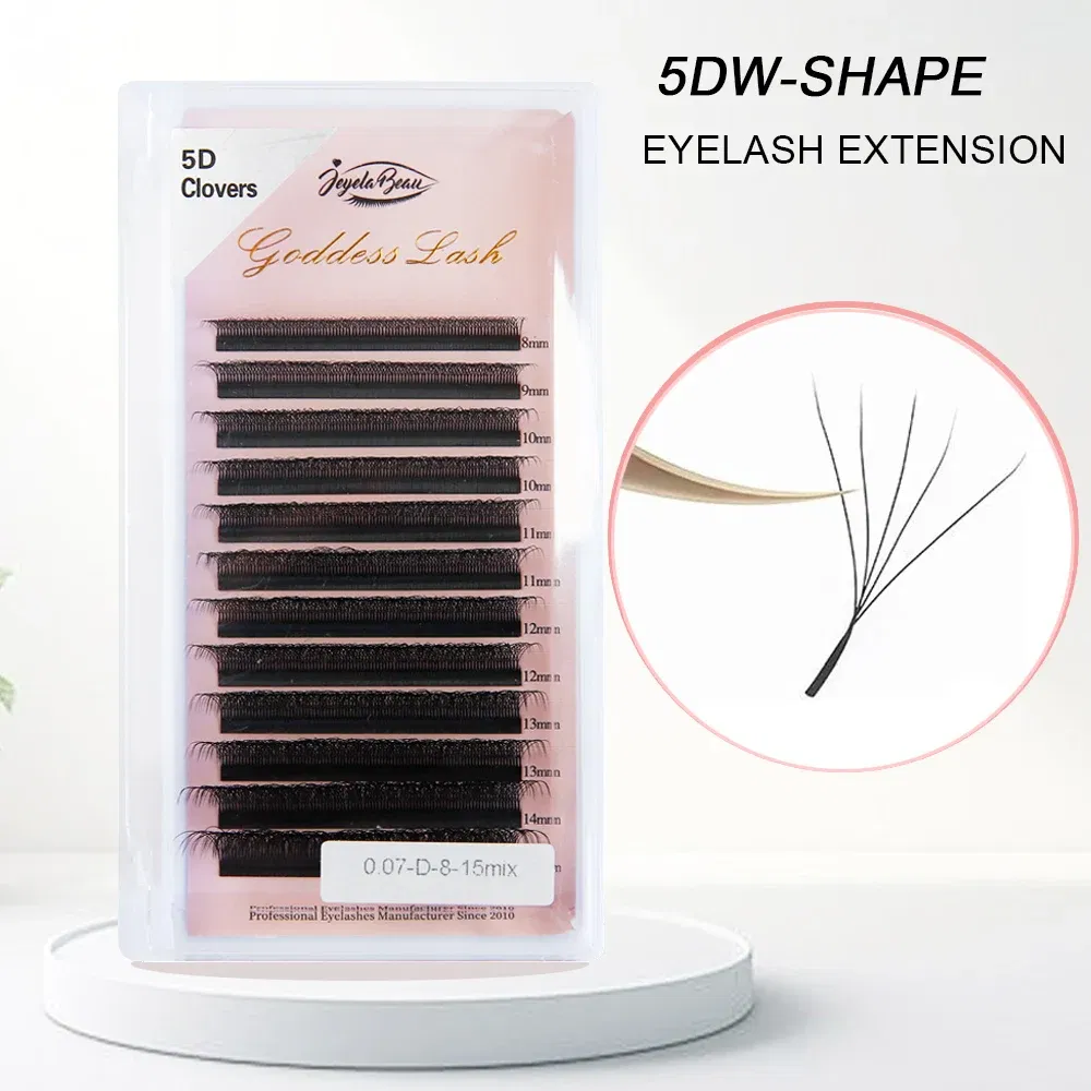 Color: LIGHT BLUE, Curl: C, Thickness: 0.07mm, Length: MIX, Ships From: CHINA - Goddess 3D/4D/5D/6D/7D/8D W Shape lashes 4D Premade Fan Lash Extensions 0.07 C/D Curl Natural Soft High Quality Idividual Lashes