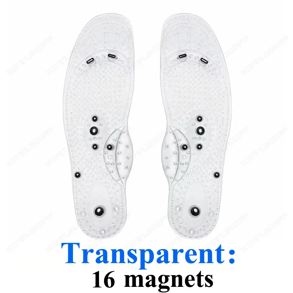 Color: GRAY, Shoe Size: 0 - Magnetic Therapy Massage Insoles For Shoes Foot Acupressure Enhanced Magnetic Insole Point Therapy Feet Body Detox Insert Pads