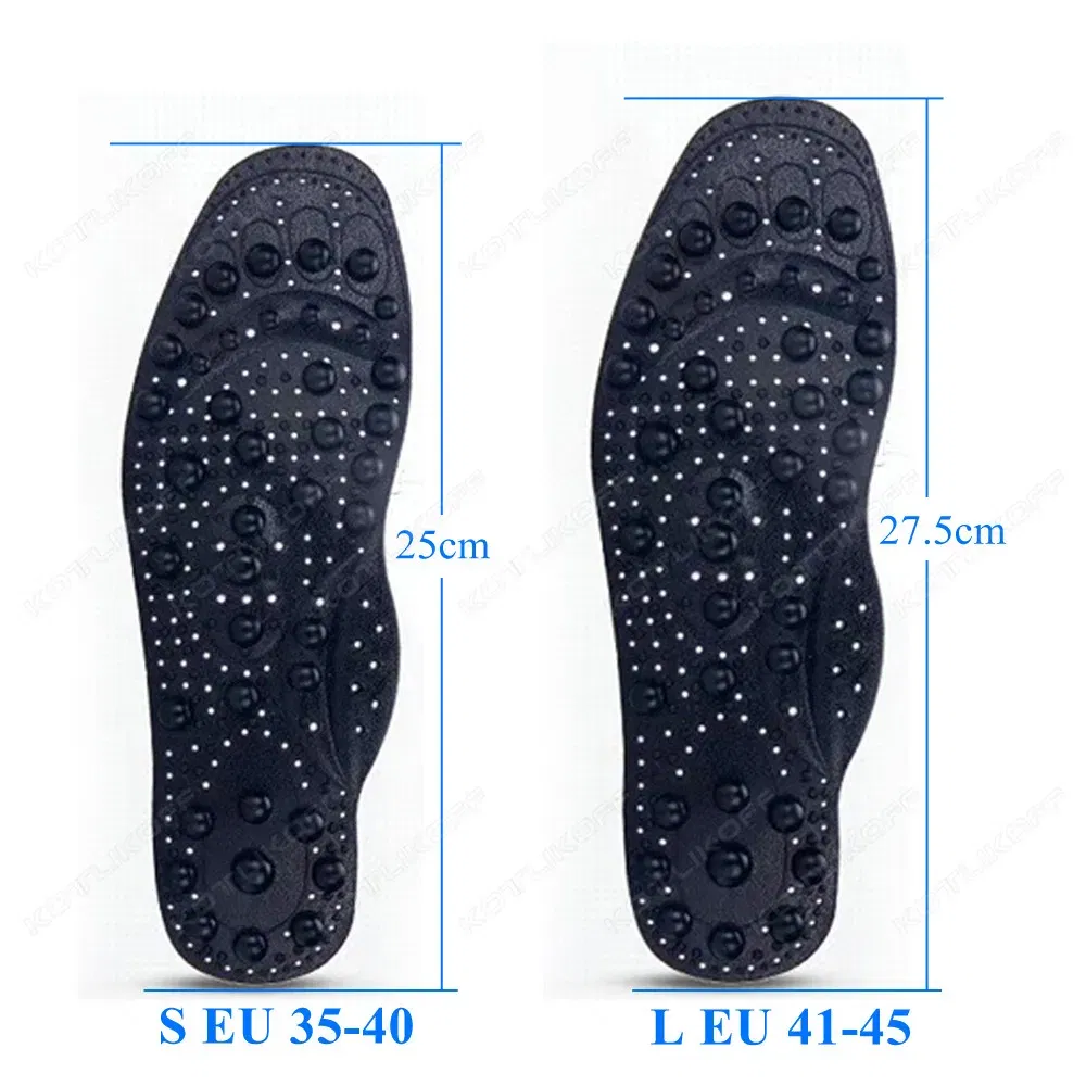 Color: GRAY, Shoe Size: 0 - Magnetic Therapy Massage Insoles For Shoes Foot Acupressure Enhanced Magnetic Insole Point Therapy Feet Body Detox Insert Pads