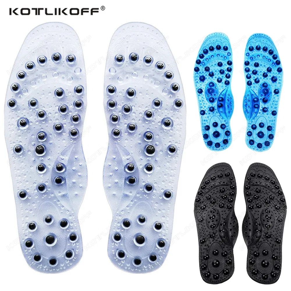 Color: GRAY, Shoe Size: 0 - Magnetic Therapy Massage Insoles For Shoes Foot Acupressure Enhanced Magnetic Insole Point Therapy Feet Body Detox Insert Pads