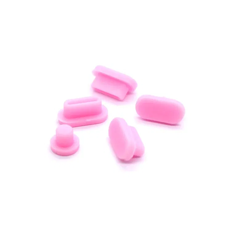 Color: Pink - 5pcs/set Silicone Data Port Anti Dustproof Plugs For MacBook Air 13 A1932 Touch Bar 13&15 Dust Plug Stopper Cover Set